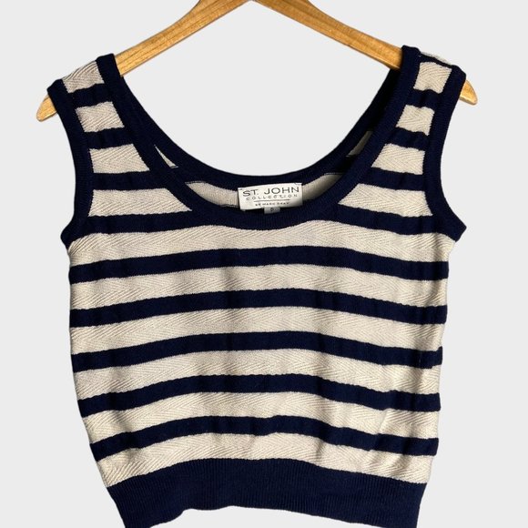𝅺st John Collection Striped Nautical Cropped Knit Tank - Picture 8 of 8